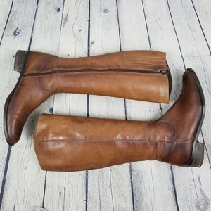 WOJAS | tall leather side zip riding boots